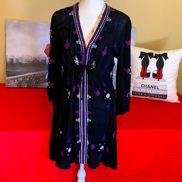 Free People Tops - Free People Embroidered Tunic Dress